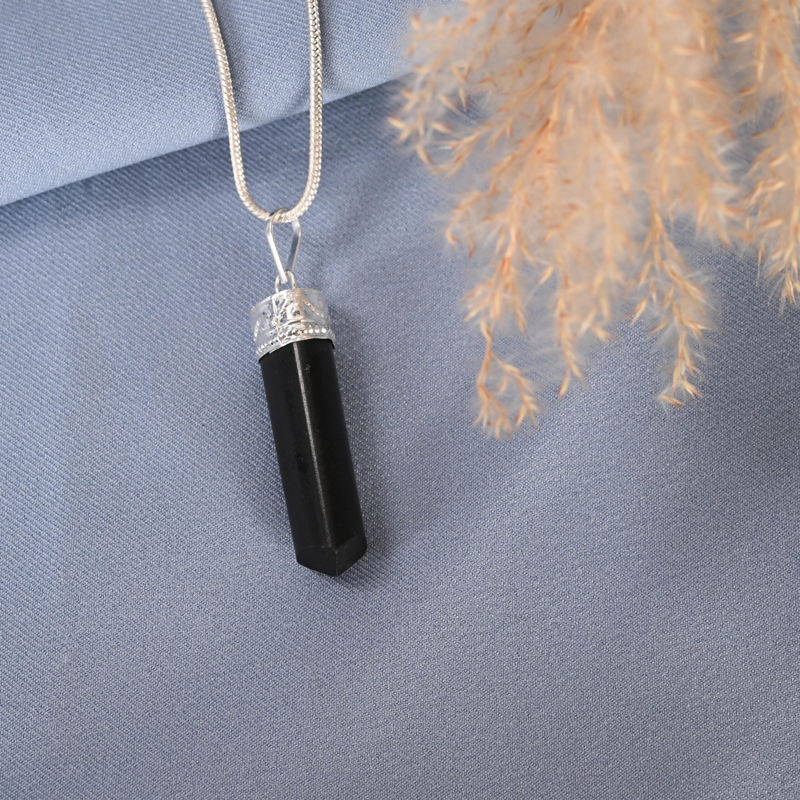 Black Tourmaline Pencil Pendant